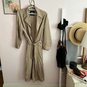 CAMEL LONG TRENCH COAT| ZARA